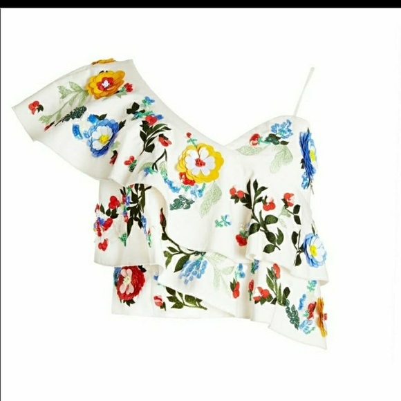 Saba Embellished One -ShoulderRibbed Top - Picture 2 of 8